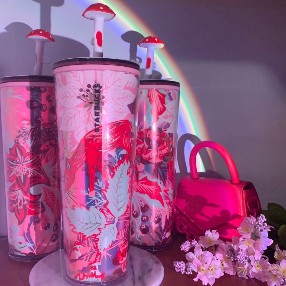 Starbucks Holiday 2022 Enchanted Forest Venti Tumbler- Mushroom Straw To…